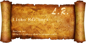 Lisko Róbert névjegykártya